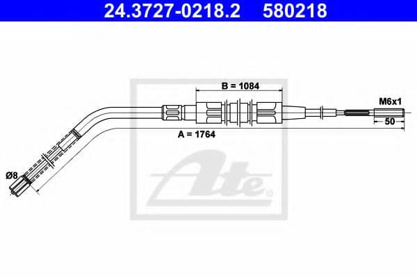 24.3727-0218.2 ATE Трос ручного гальма для BMW 3 Series