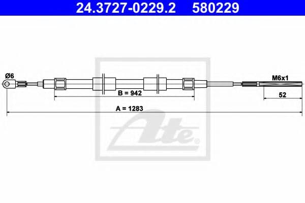 24.3727-0229.2 ATE Трос ручного гальма для BMW Z Series