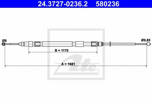 24.3727-0236.2 ATE Трос ручного гальма для BMW 5 Series