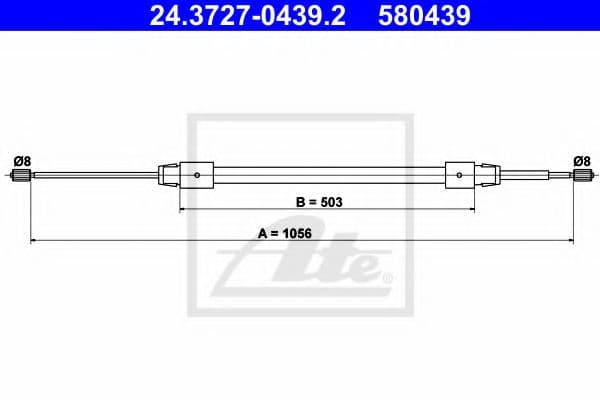 24.3727-0439.2 ATE Трос ручного гальма для Mercedes A-Class