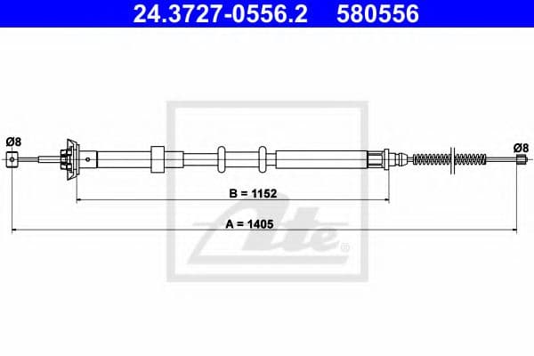 24.3727-0556.2 ATE Трос ручного гальма для Fiat Panda