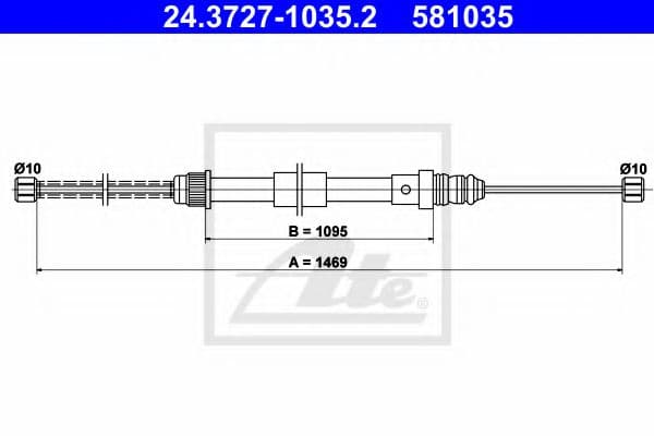 24.3727-1035.2 ATE Трос ручного гальма