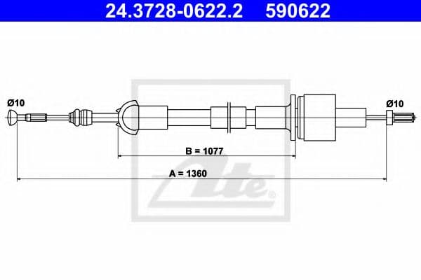 24.3728-0622.2 ATE Трос зчеплення