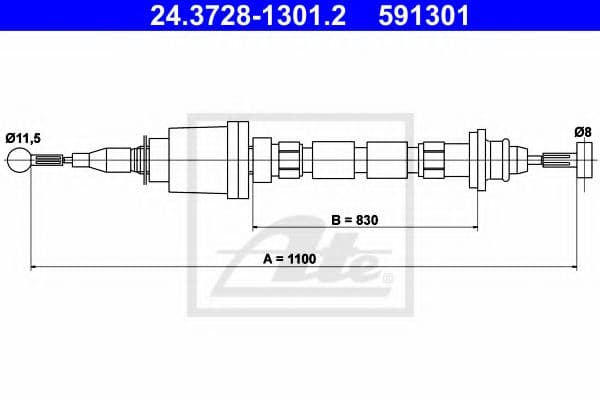 24.3728-1301.2 ATE Трос сцепления