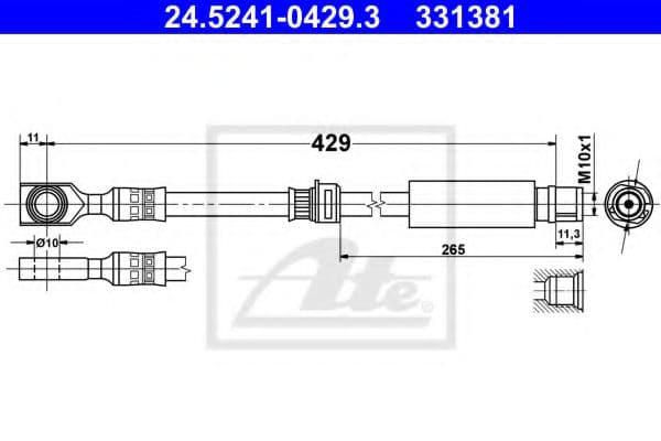24.5241-0429.3 ATE Тормозной шланг