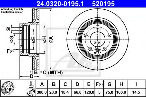 24.0320-0195.1 ATE Тормозной диск