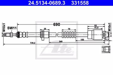 24513406893 ATE Тормозной шланг