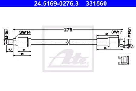 24516902763 ATE Тормозной шланг