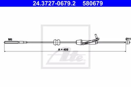 24372706792 ATE Трос ручного тормоза