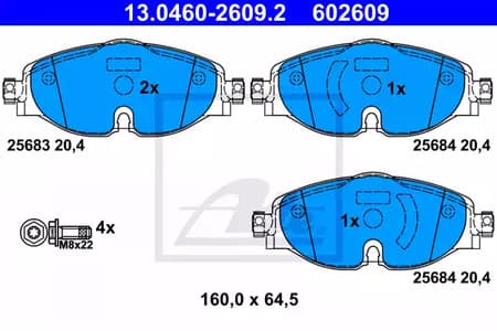 13046026092 ATE Гальмівні колодки