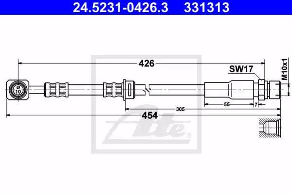 24523104263 ATE Гальмівний шланг для SAAB 9-5