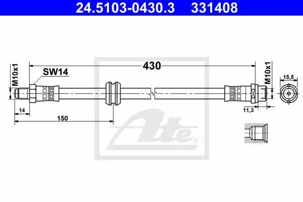 24510304303 ATE Гальмівний шланг