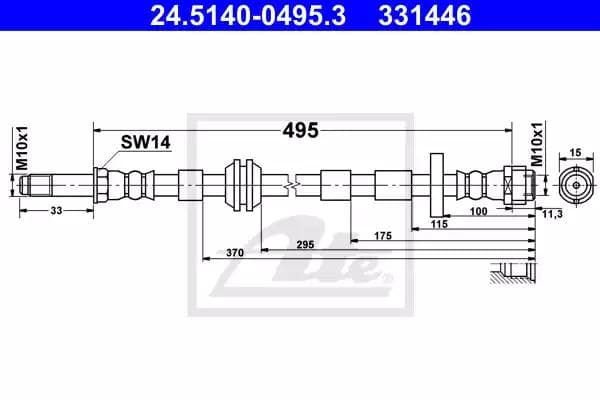 24514004953 ATE Тормозной шланг для Audi A8