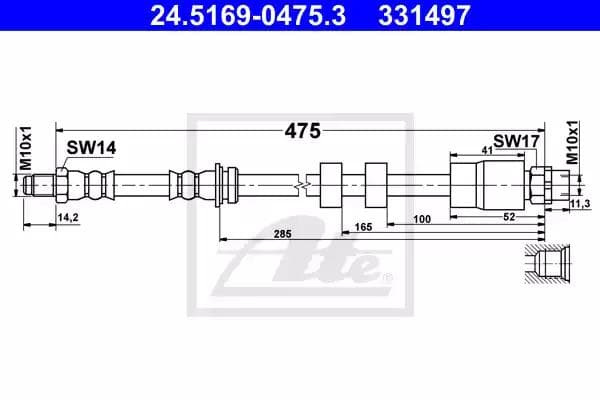 24516904753 ATE Гальмівний шланг для BMW X1
