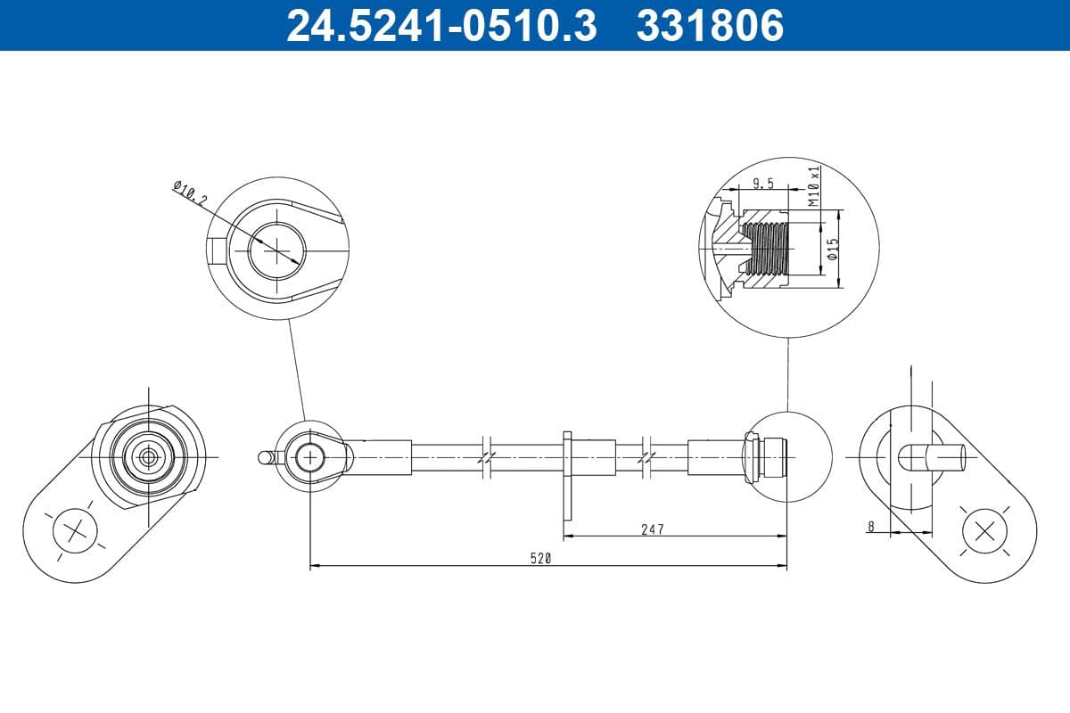 24524105103 ATE Гальмівний шланг для Toyota C-HR