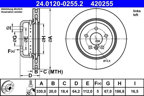 24012002552 ATE Тормозной диск