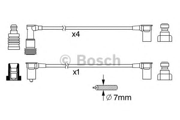 0 986 356 377 Bosch Комплект дротів запалювання для Porsche 944