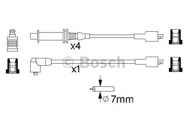 0 986 356 769 Bosch Комплект проводов зажигания для Peugeot 205