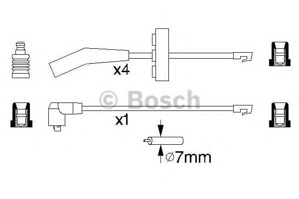 0 986 356 835 Bosch Комплект дротів запалювання для Alfa Romeo 75