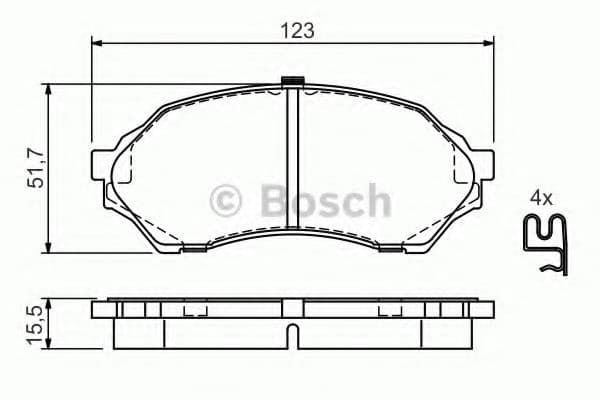 0 986 424 610 Bosch Гальмівні колодки для Mazda 323