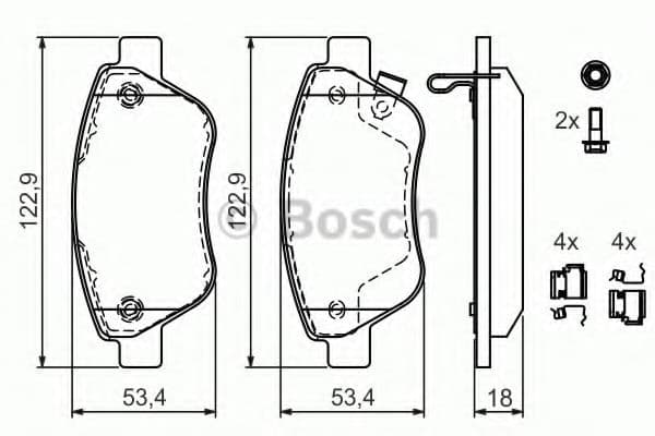 0 986 494 092 Bosch Гальмівні колодки