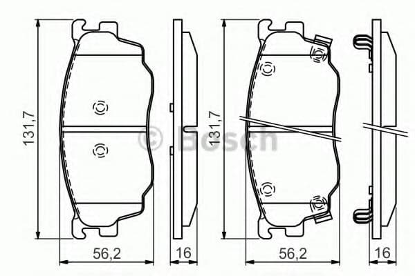 0 986 494 394 Bosch Гальмівні колодки для Mazda 626