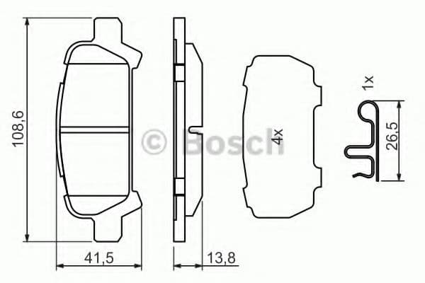 0 986 494 445 Bosch Гальмівні колодки для Subaru Forester