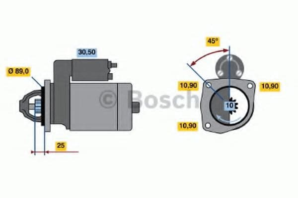 0 986 010 970 Bosch Стартер