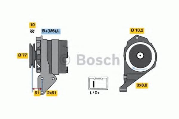 0 986 038 841 Bosch Генератор для Renault Twingo