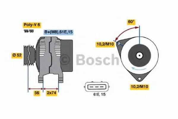 0 123 315 022 Bosch Генератор для BMW 3 Series