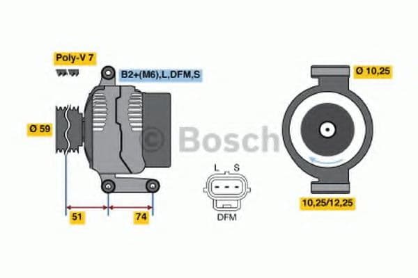 0 986 045 370 Bosch Генератор для Ford Transit