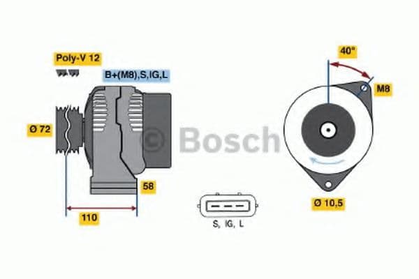 0 986 046 040 Bosch Генератор