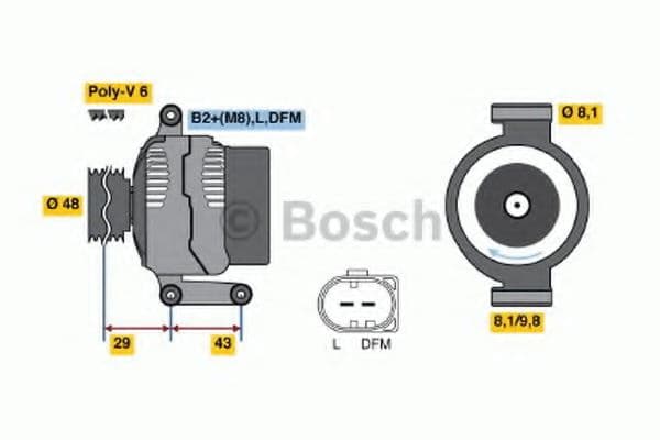 0 986 047 220 Bosch Генератор для MINI Cooper