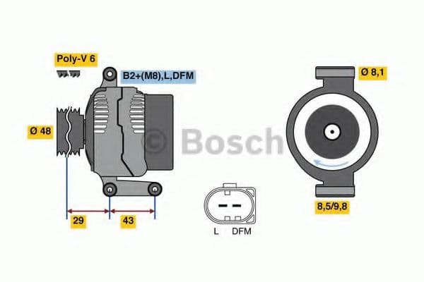0 986 048 750 Bosch Генератор для MINI Cooper