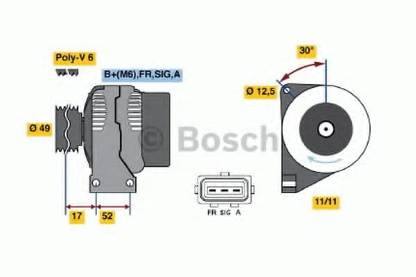 0 986 049 121 Bosch Генератор