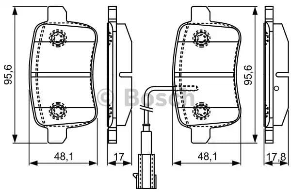 0986495305 Bosch Гальмівні колодки для Alfa Romeo Giulietta
