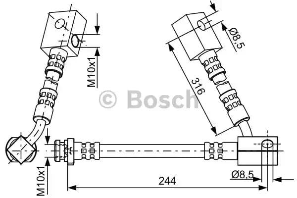 1987481837 Bosch Гальмівний шланг для Nissan 350 Z