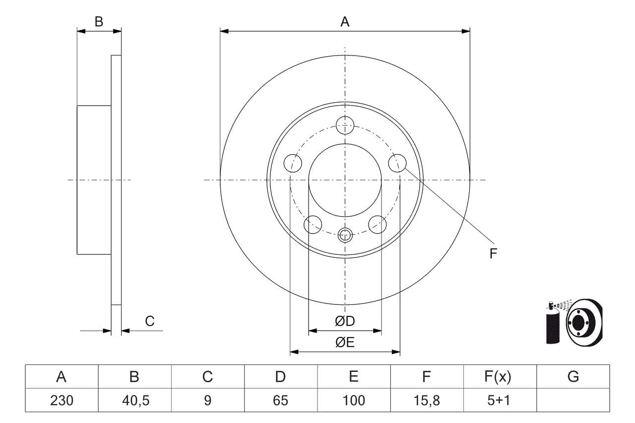 0986479k55 Bosch Гальмівний диск для Skoda Fabia