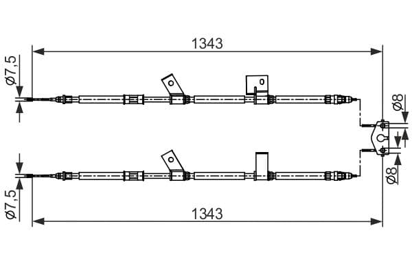 1 987 482 564 Bosch Трос ручного гальма для Opel Adam