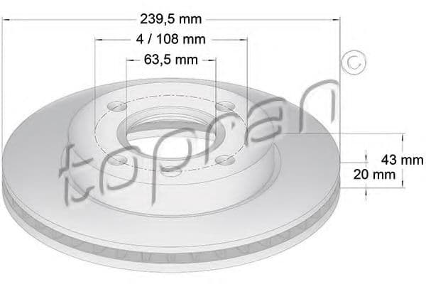 301 908 Topran Тормозной диск