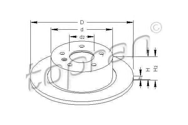 400 859 Topran Тормозной диск для Mercedes S-Class