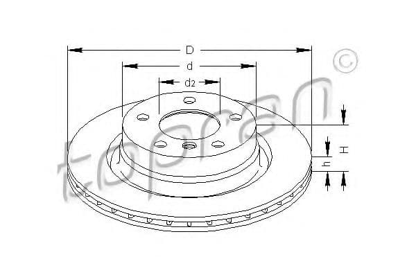 500 949 Topran Тормозной диск