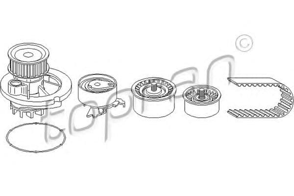207 902 Topran Комплект ременя ГРМ + помпа