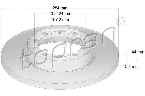 304 616 Topran Гальмівний диск для Ford Transit