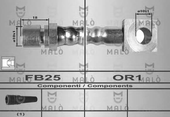 8542 Malò Гальмівний шланг для Opel Corsa