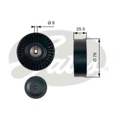 T38087 Gates Обводной ролик поликлинового ремня