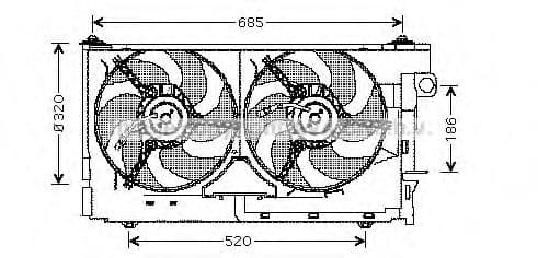 CN7522 Prasco Вентилятор системы охлаждения двигателя