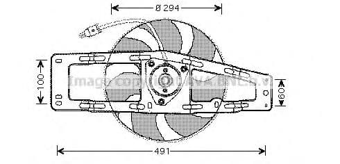 RT7535 Prasco Вентилятор системи охолодження двигуна для Renault Twingo