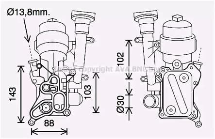 ol3686h Prasco Масляный радиатор двигателя