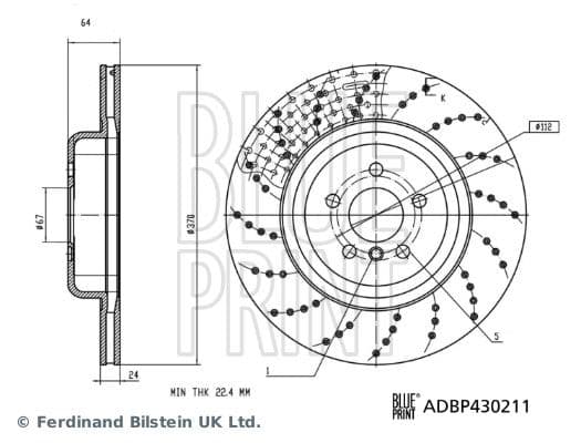 adbp430211 Blue Print Тормозной диск